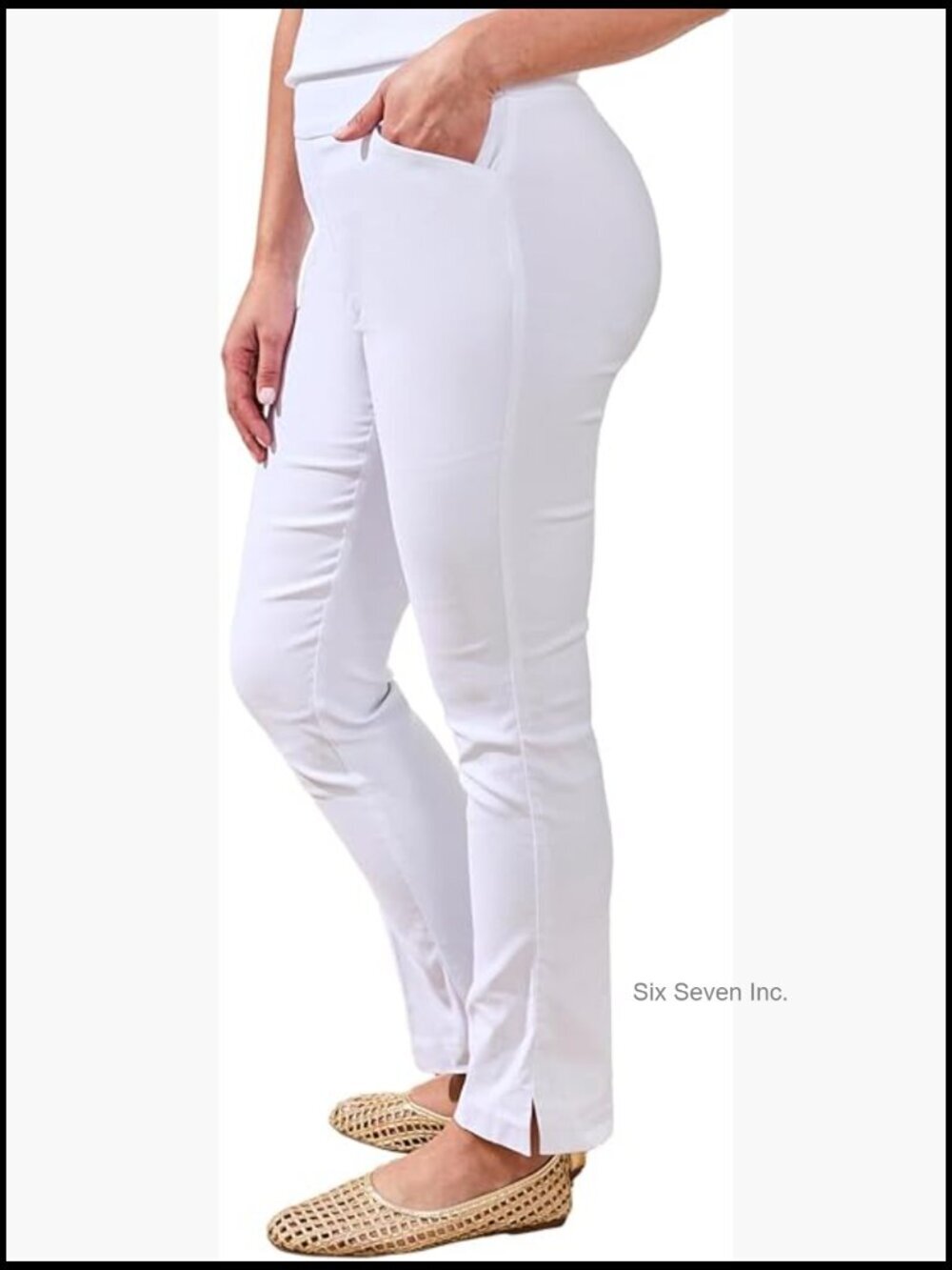 Pull-on Performance Stretch Slimming Ankle Pant Trousers with Flatten It Tummy